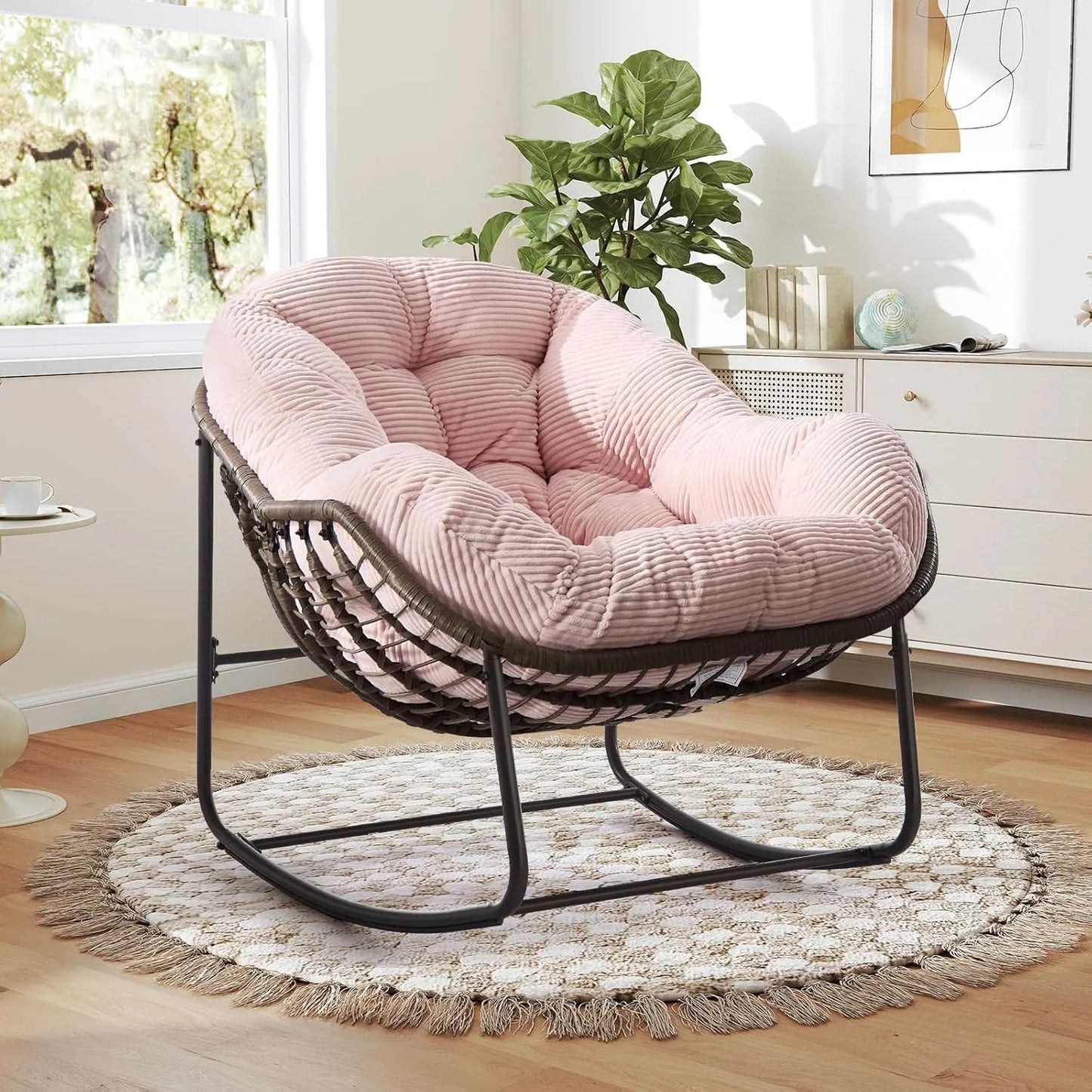 Plush Rocking Papasan Chair