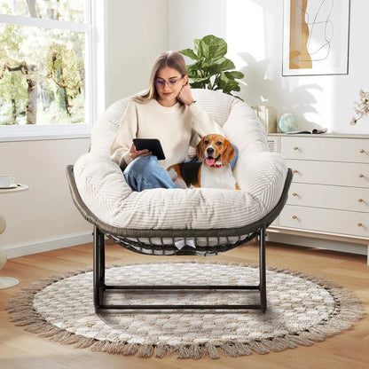 Plush Rocking Papasan Chair