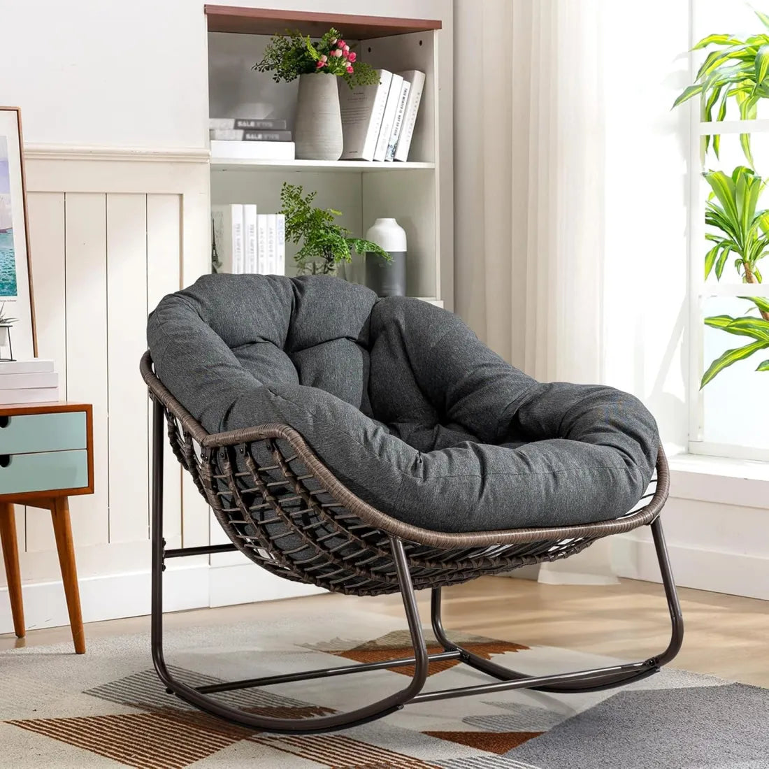 Plush Rocking Papasan Chair