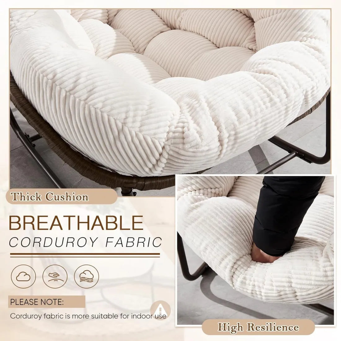 Plush Rocking Papasan Chair