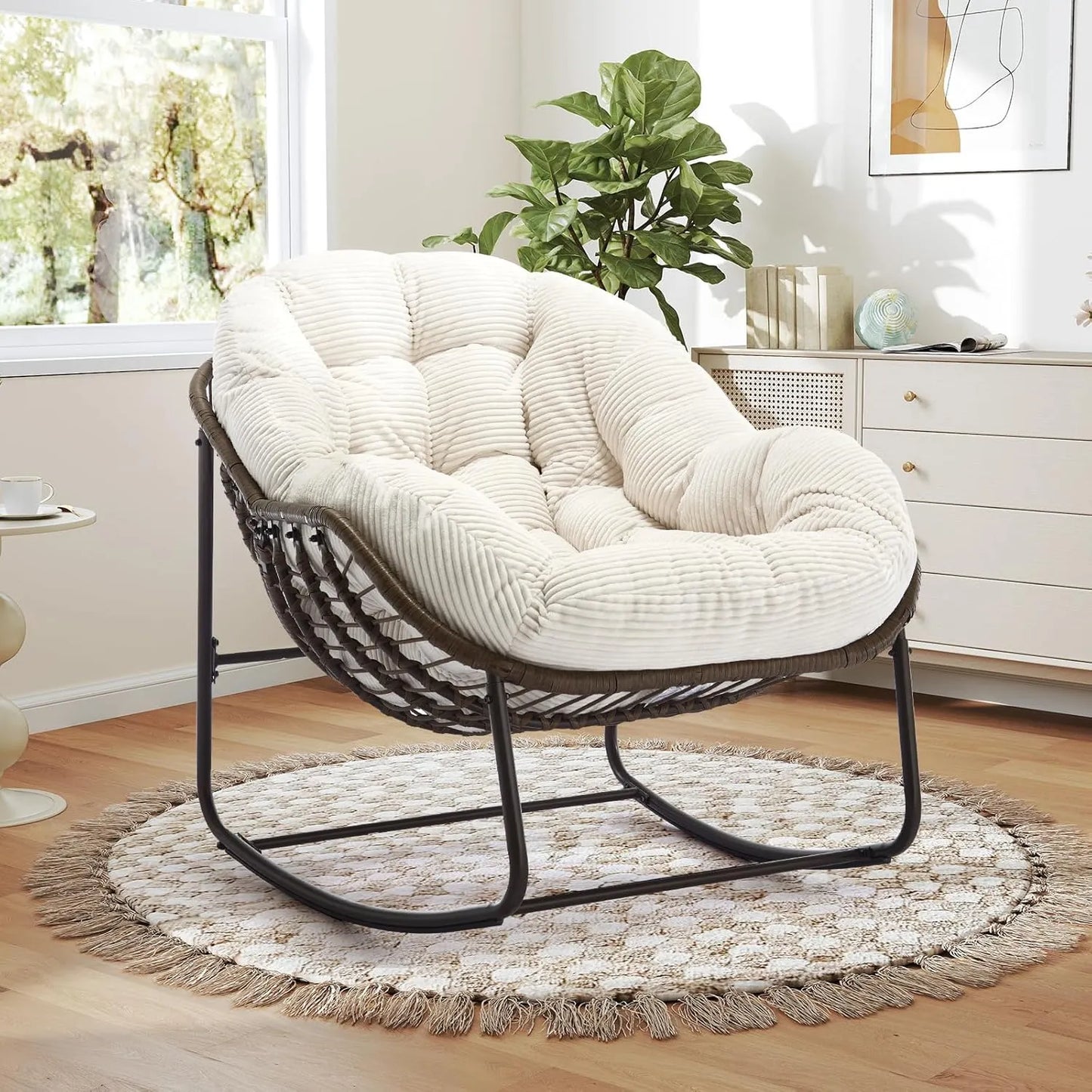 Plush Rocking Papasan Chair